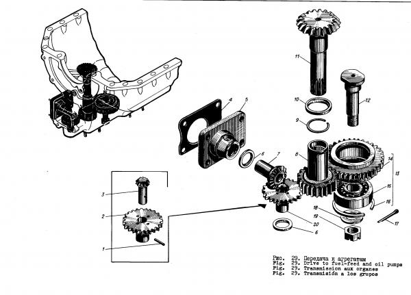 502-23 Шестерня нижняя вертик.   Валика